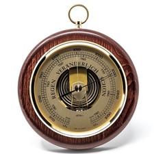 Fischer Barometer Messing/Mahagoni 170 mm, 1436R-22 (Deutsch) - Made in Germany