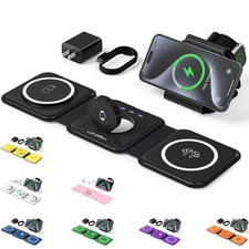 3 in 1 Wireless Charger Folding Magnetic Pad Stand Charging Station for Apple
