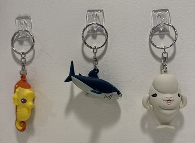 Lot Of 3 Finding Nemo /Dory Figural Keychains:  Sheldon, Bailey, Bruce 2.5  EUC