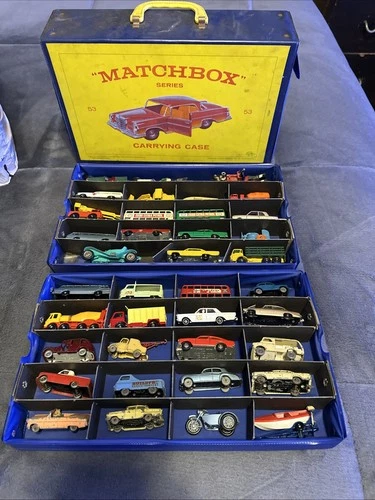 Vintage 1960's Matchbox Cars-LESNEY Collection & Carrying Case-(38)-🔥🔥🔥