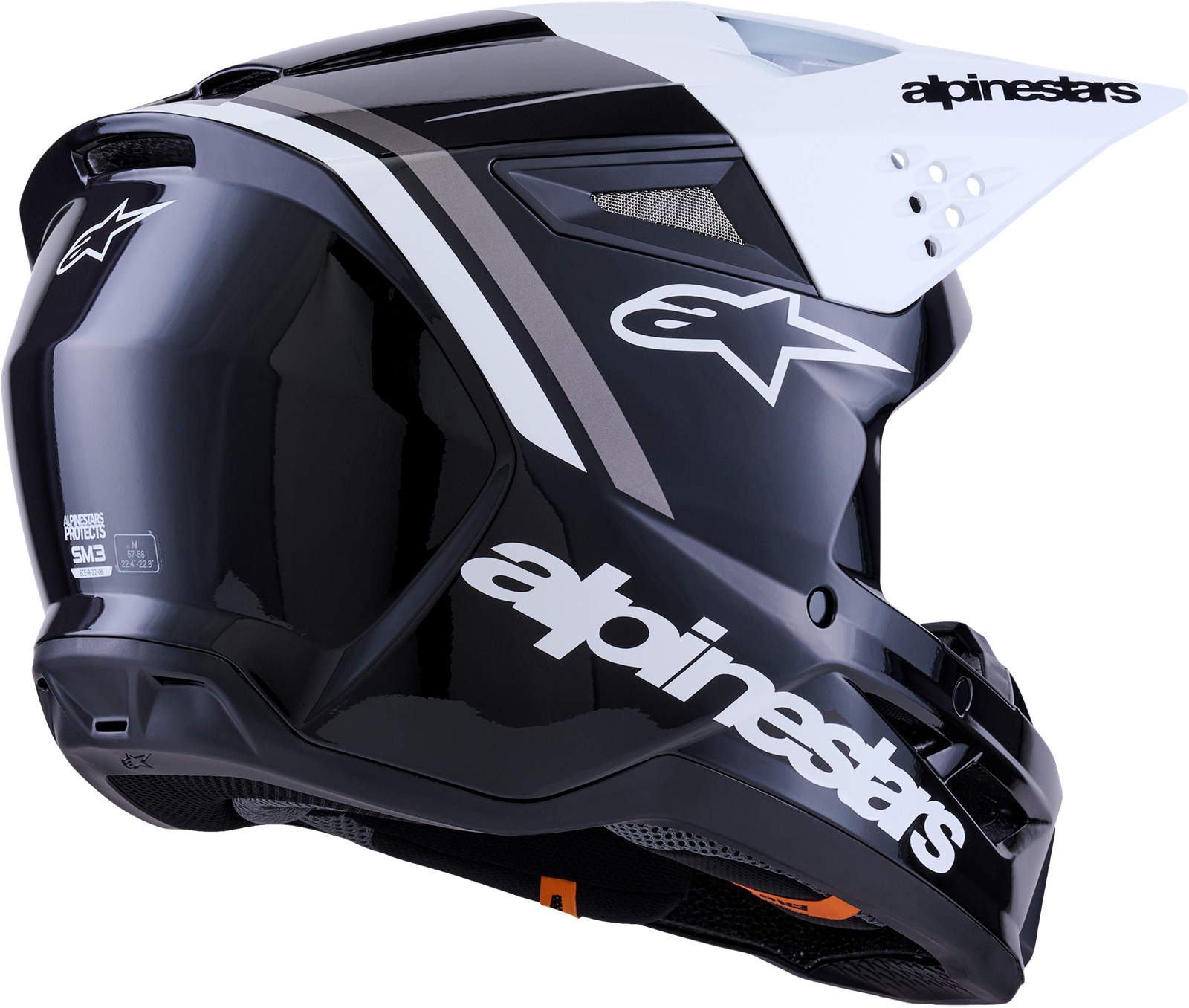 ALPINESTARS Sm3 Radium Helmet Blk/Wht/Gry Glossy 2x 8300826-1546-XXL