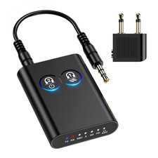 Bluetooth 5.2 Transmitter Receiver, Upgraded 2-in-1 Airplane Wireless Adapter...
