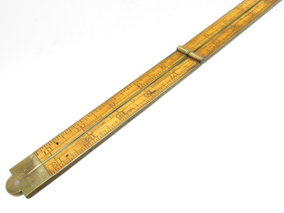 D NICE WINCHESTER NO. 9562 24 INCH BRASS BOUND BOXWOOD CARPENTER'S RULE