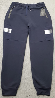Bello 4 Bar Sweatpants Mens XL/XXL Navy Athletic Gym Running Drawstring Waist