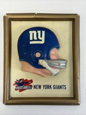 Placa de pared de casco de plástico de 7,5 x 9 New York Giants de la NFL Technigraph circa 1965