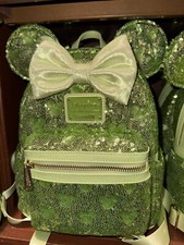 2025 Disney Park Tinker Bell Green Sequin Loungefly Mini Backpack Peter Pan BNWT
