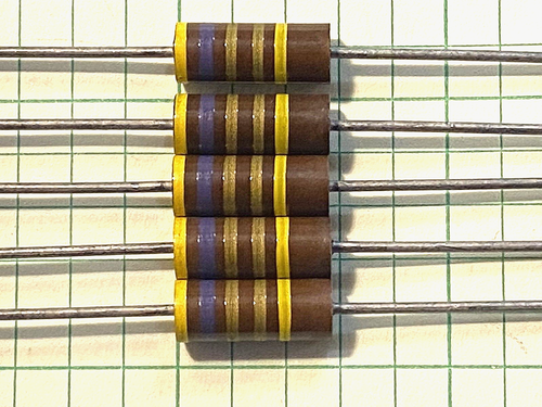 4.7 Ohm 5% 1 Watt Carbon Composition Resistors AB JANRCR32G4R7JS - 5 pc lots - Picture 1 of 3
