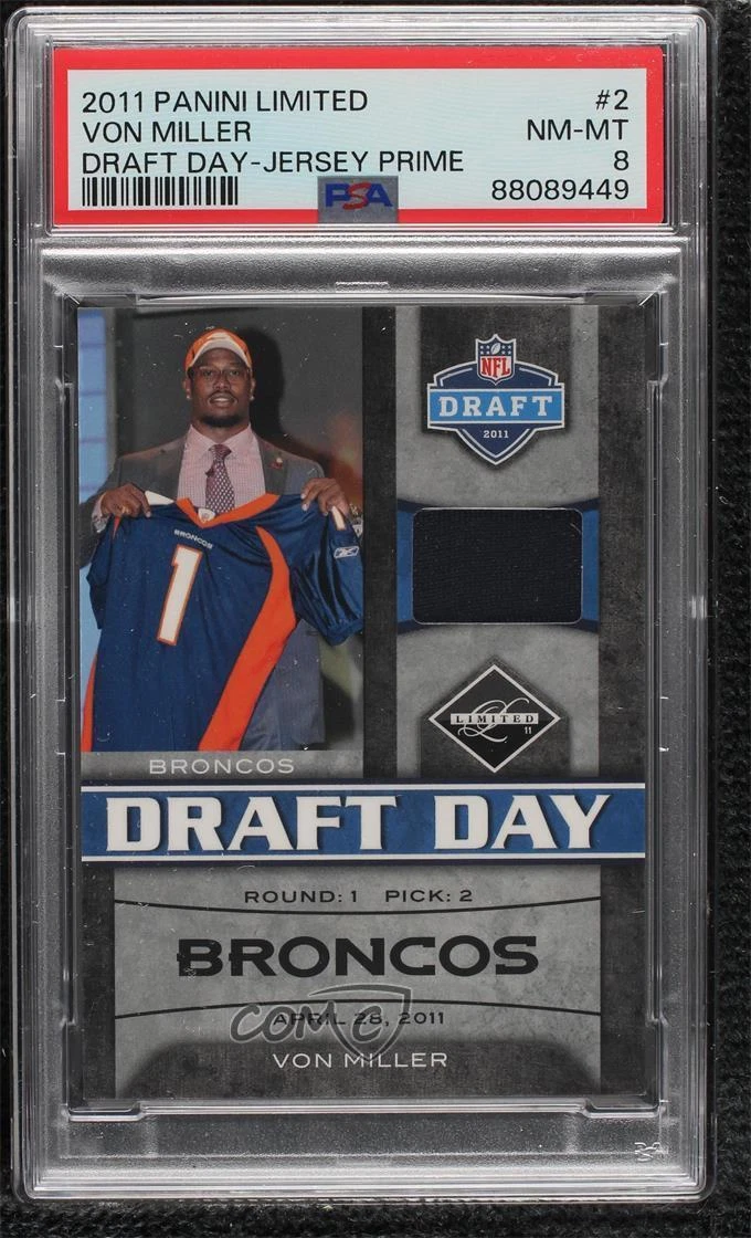 Von Miller Panini Limited Draft Day #2 Jersey Prime