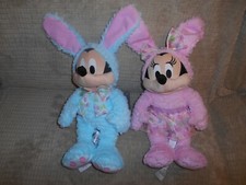 MICKEY MINNIE 2022 EASTER BUNNY TWO PLUSH TOYS DISNEY STORE NWTs NEW