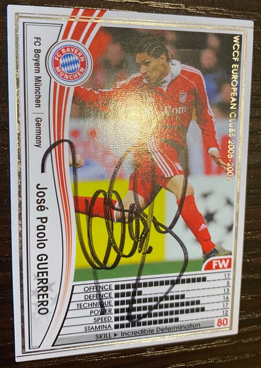 2005/2006 Paolo Guerrero Signed Rookie WCCF Card Bayern