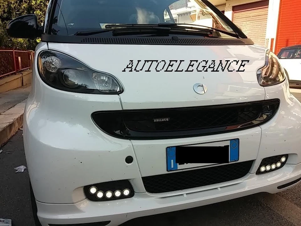 0863 FARI ANTERIORI LENTICOLARI NERI PER SMART 451 COUPE CABRIO 2007+ - Immagine 2 di 4