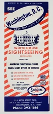 1960s Washington DC White House Sightseeing Bus Tours Vtg Travel Brochure