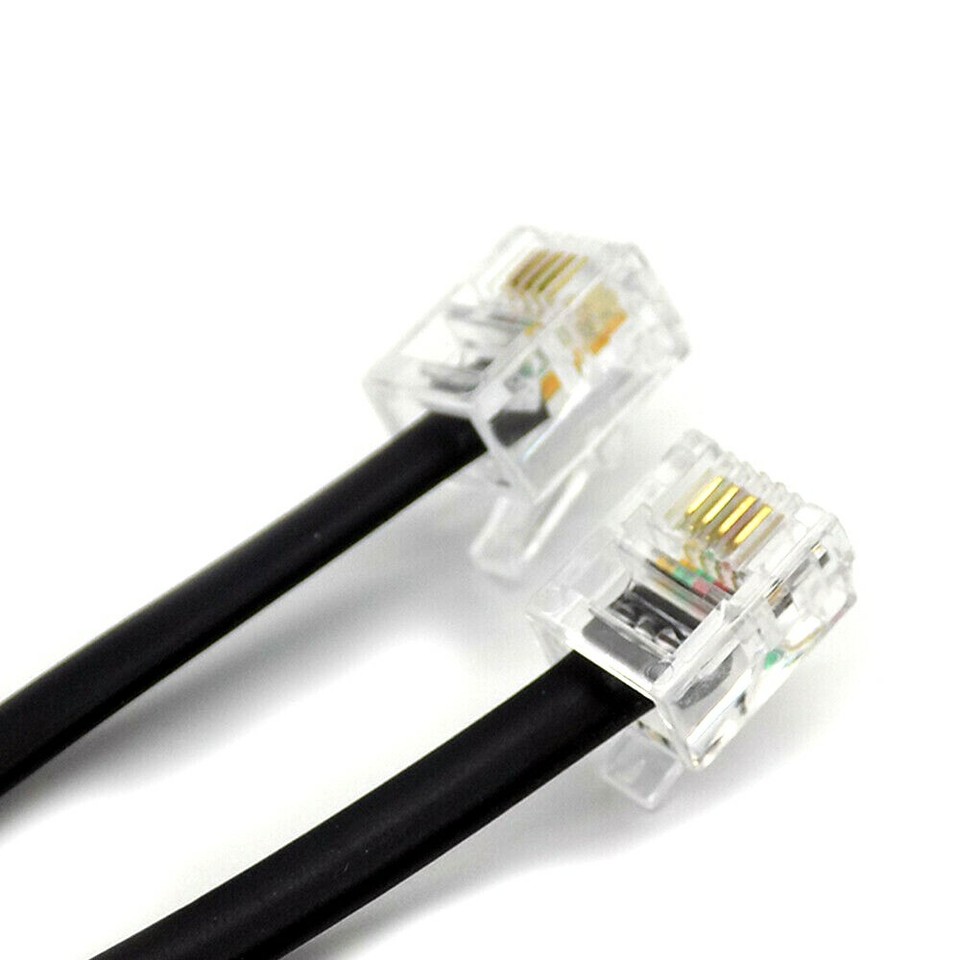 RJ11 to RJ11 Cable ADSL BT SKY Broadband Modem Internet DSL Land Line ...