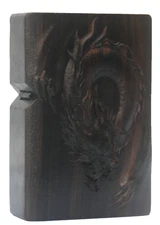 Case Only Natural Ebony Black Wood Fly Dragon Lighter Box For Zippo Insert Kit
