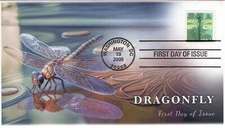 AO-4267, 2008, Dragonfly, Add-on Cachet, FDC, SC 4267, Standard Postmark