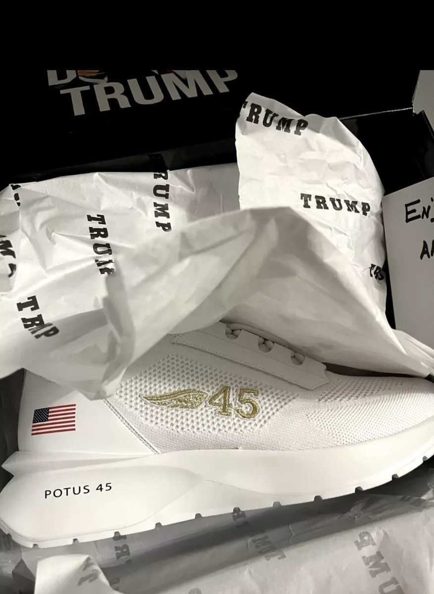 Donald Trump POTUS‎ 45 Sneakers Mens Size 10 White Gold MAGA Shoes Authentic NEW Donald Trump Sneakers - White POTUS 45 Shoes Multi sizes  main image 3