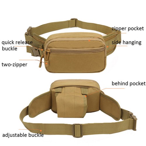 Tactical MOLLE Waist Pack Gun Holster Pocket Pouch Pistol Holster Magazine Bag - Picture 2 of 16
