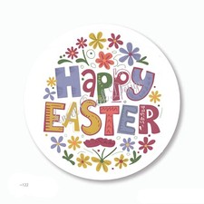 Happy Easter Flowers Egg Labels Scrapbook Stickers Favors Envelope Seals