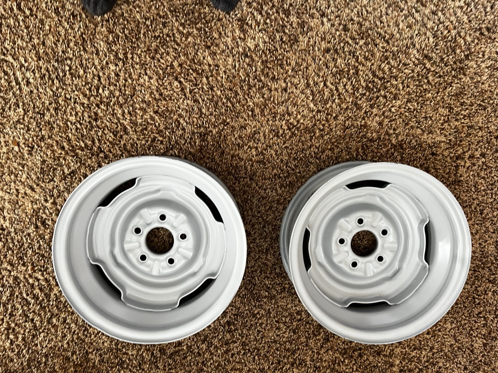 PAIR 13 INCH STEEL WHEEL RIMS 5 LUG 4 1/2 INCH WIDE | eBay