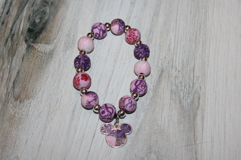 Disney MINNIE MOUSE Pulsera Elástica Rosa Cuentas con Dije Foto 2 de 2