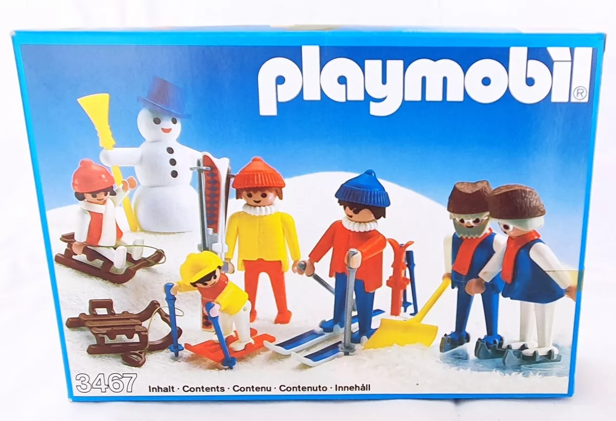 Playmobil System WINTERSPORTS SKIING & SKATING 6-Klicky Figure Set MISB`84  New!