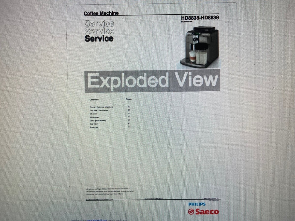 Saeco Coffee Machine Service Manual Digital Megapack