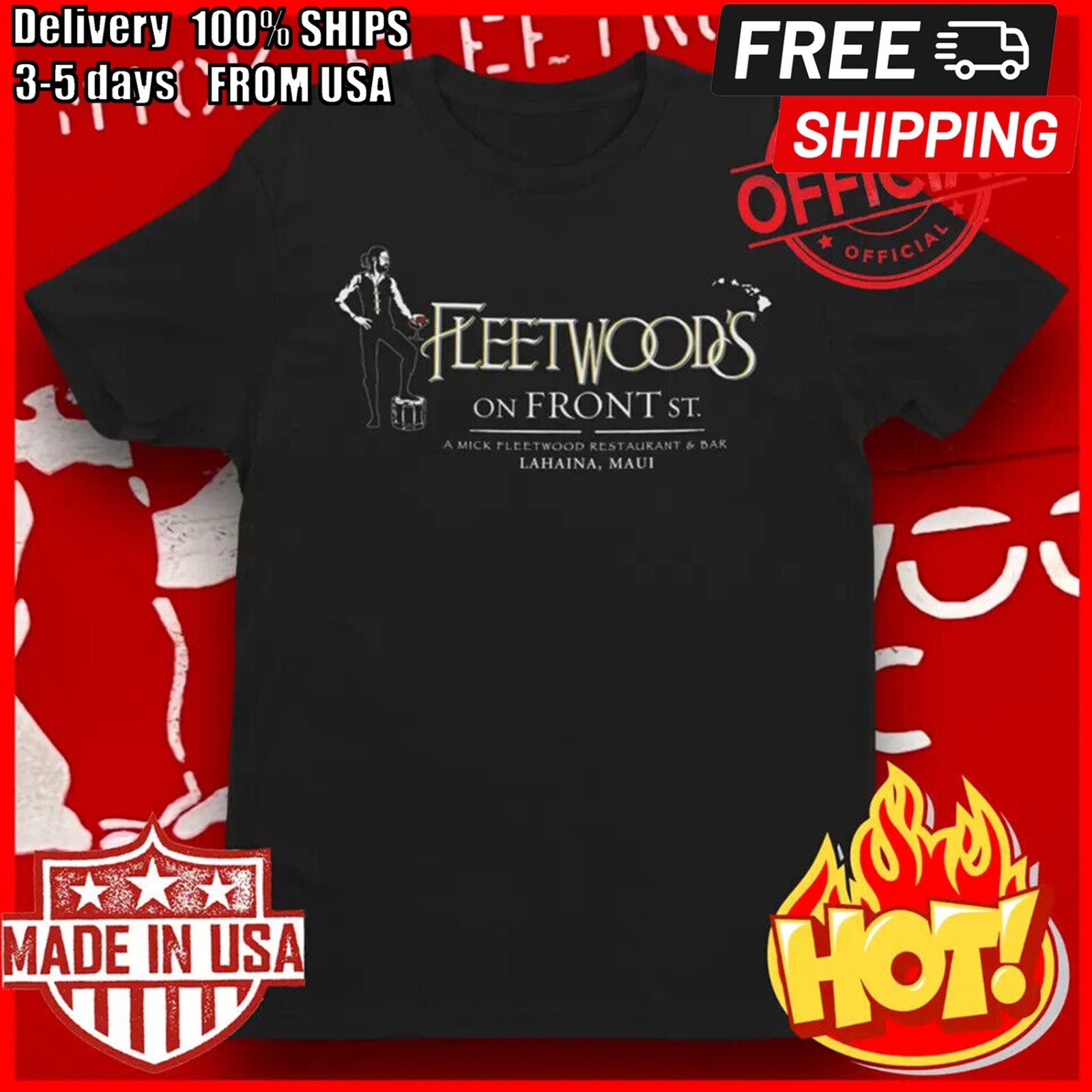 Fleetwoods On Front St Maui Hawaii Restaurant t-shirt L0208_16