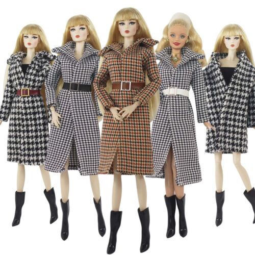 1/6 Doll Houndstooth Outfits Jacket Long Coat Top for 11.5" Doll Clothes Toys - Picture 1 of 11