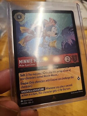 DISNEY LORCANA MINNIE MOUSE WIDE EYED DIVER 114/204 FOIL RARE MINT