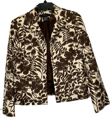 Jones Wear Women's Brown Floral Pencil Skirt Suit Size 16 - Picture 5 of 11