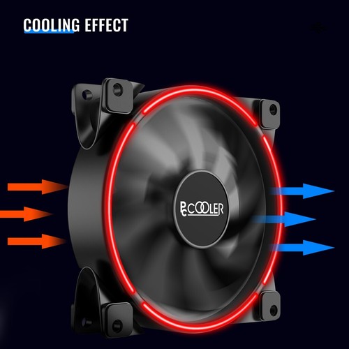 1PCS 120mm LED PC Cooling Case Fan Computer 4pin Pwm Fan Light Guide