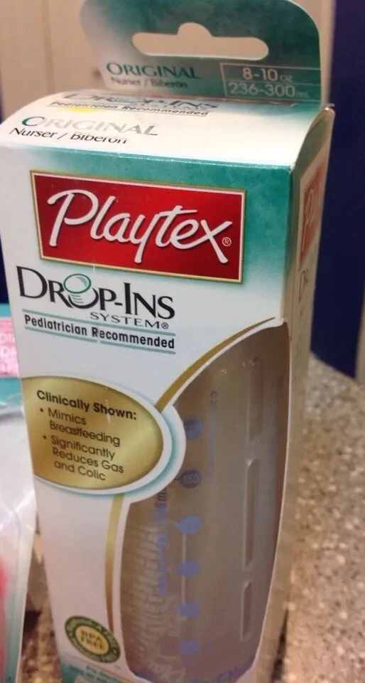 L👀K PLAYTEX 8 OZ ORIGINAL DROP-INS NURSER PEZÓN DE LÁTEX LENTO ENVÍO GRATUITO DE COLECCIÓN 🍼 Foto 3 de 4