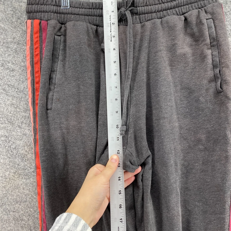 Calça de moletom feminina Activewear M cinza médio listrada cintura alta cordão - Imagem 4 de 4