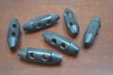 6 PCS BLACK BUFFALO HORN TOGGLE SEWING 2 HOLE BUTTONS CRAFT 1 3/4"