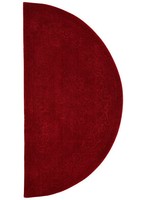 Plain Aubusson Half Moon Red Rugs, Traditional / Floral Handmade Wool 69x137cm Plain Aubusson Half Moon Red Rugs, Traditional / Floral Handmade Wool 69x137cm