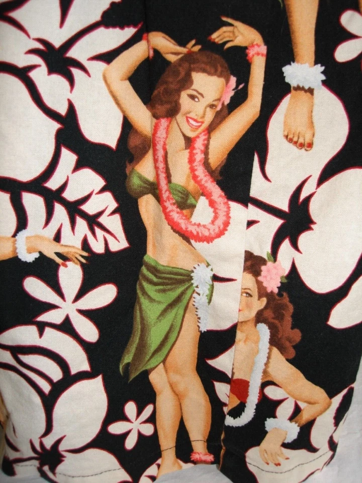 Made in Hawaii Hula Dancers Print 100% Cotton S/S Hawaiian Shirt Sz. XL - Image 3 of 4