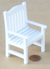 Puppenhaus Holz Stuhl Weiß Bemalt 1:12 Maßstab Miniatur Garten 1596 Tumdee
