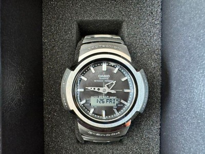CASIO G-SHOCK Full Metal AWM-500D-1AJF Silver Black Solar Watch Digital W/ Box