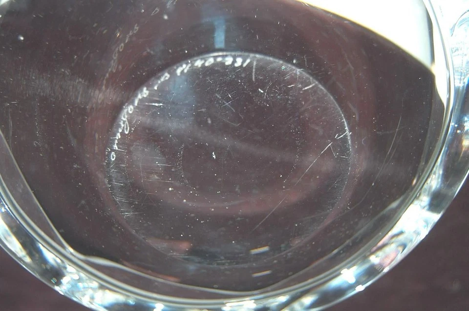 Orrefors Cristal 7" x 2 1/2" Cuenco Firmado y Numerado S5525 Foto 3 de 4