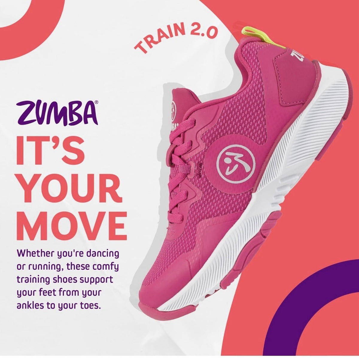 ZUMBA Train 2.O Low Top Shoes Trainers Sneakers Dance ZSlide