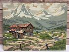 Vtg 1950s Paint By Number Painting Picture Craft Mountain Landscapes