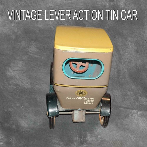 Japan Modern Toys Lever Action Blechauto Gold zweitürige Limousine - Bild 4 von 5