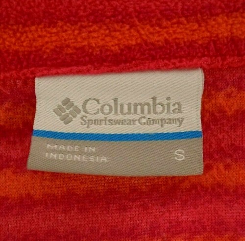 COLUMBIA Women Fleece Pullover SIZE S Long Sleeves Stand Up Neckline Striped - Picture 12 of 12