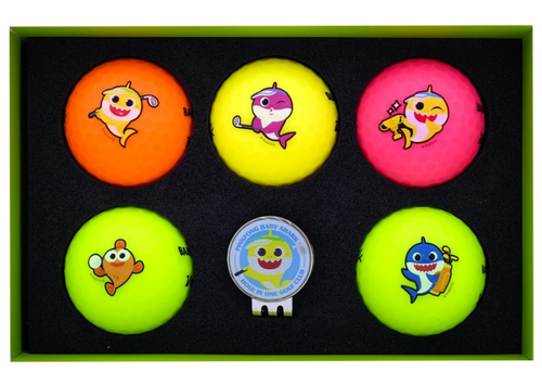 Baby Shark Pinkfong Volvik Vivid Golf Balls 5ball Set Marker - Picture 3 of 3