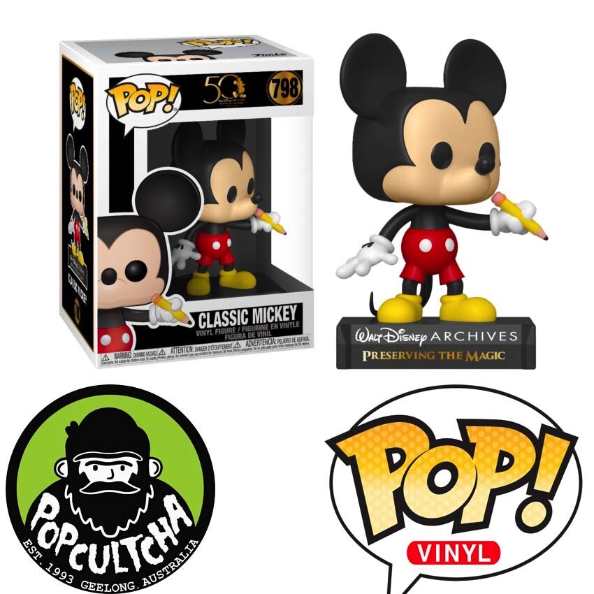 Walt Disney Archives - Classic Mickey Mouse 50Th Anniversary Pop! Vinyl &Quot;New&Quot;