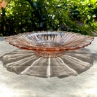 Anchor Hocking 1930s Old Cafe Pink Depression Glass Candy Nut Handled Bowl VTG