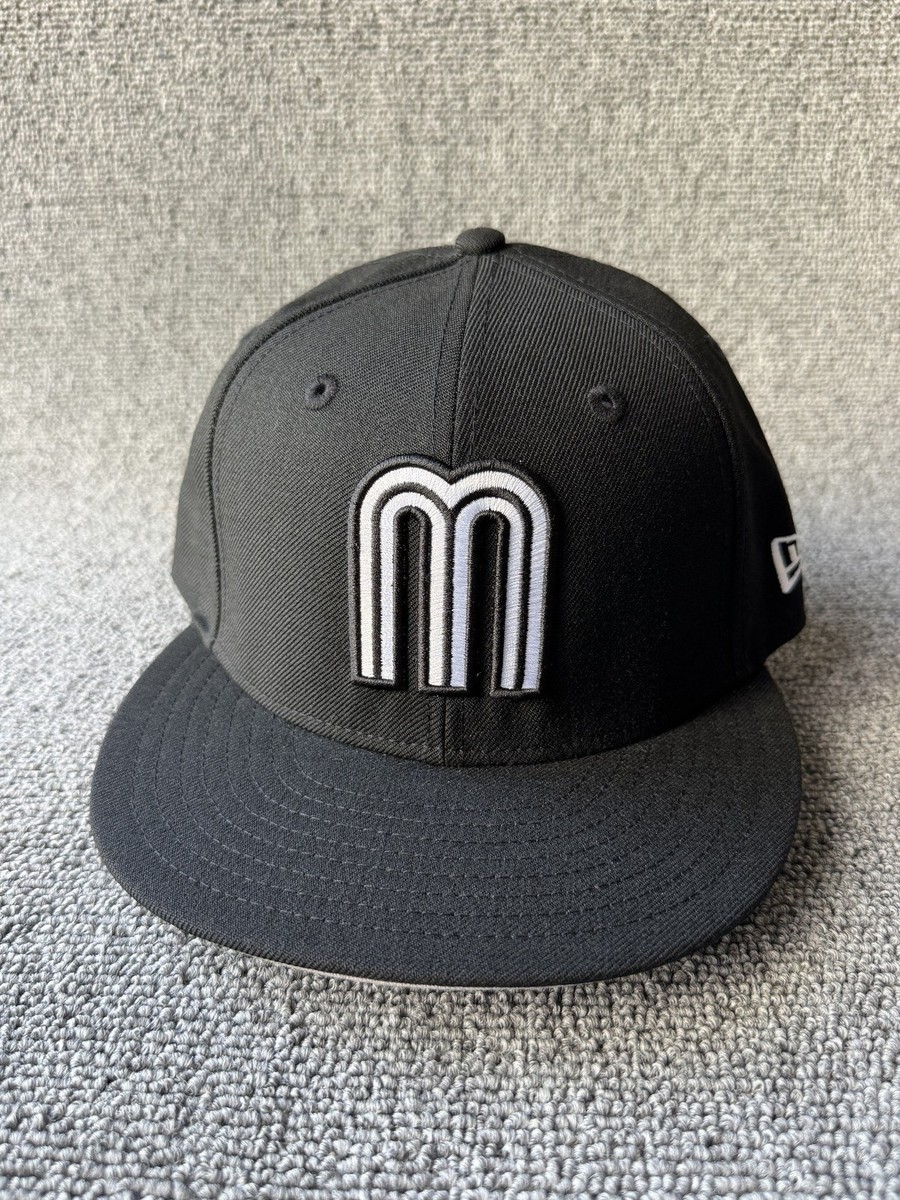 New Era Mexico 59FIFTY Fitted Flat Brim Black 7 1 4 Hat