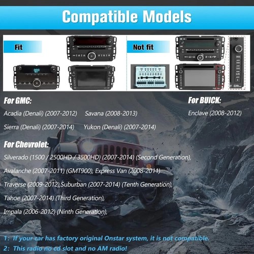 AWESAFE Autoradio für Chevy Silverado GMC Sierra Yukon 2007-2013, Android GP... - Bild 2 von 7