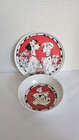 Rare Disney 101 Dalmatians Plate and Bowl Set  ZAK Designs 1990's Vintage Dogs 