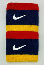 Nike Swoosh Wristbands Tennis Midnight Navy/Red/Gold/White